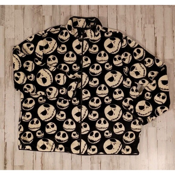 Disney Nightmare Before Christmas Jack Skellington Fleece Jacket Size XXL Zip-Up - Picture 2 of 13